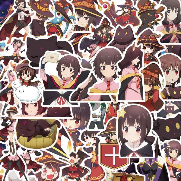 Стікерпак Цей чудовий світ Мегумін Набір наклейок GeekLand KonoSuba Megumin 50 штук 2881874828 фото