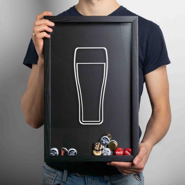 Рамка копилка "Beer" для крышек, black-black, black-black, англійська BD-beer-11 фото