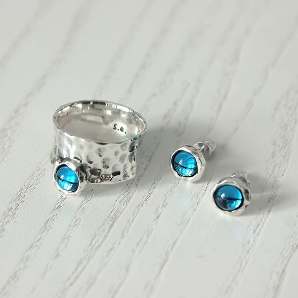 Пусеты Цефеида dark aquamarine 925 29-11104S05-5037s фото