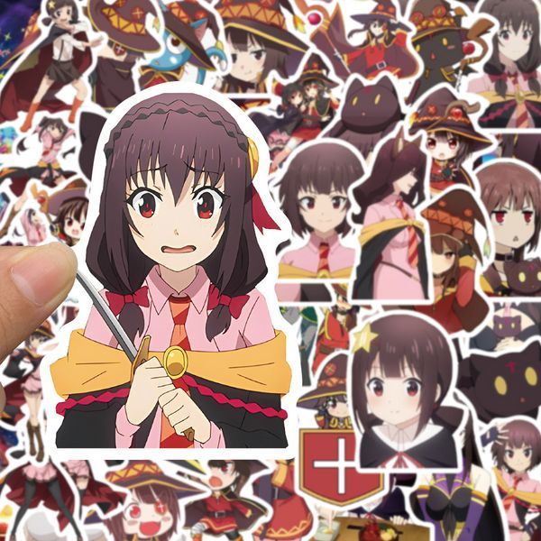 Стікерпак Цей чудовий світ Мегумін Набір наклейок GeekLand KonoSuba Megumin 50 штук 2881874828 фото