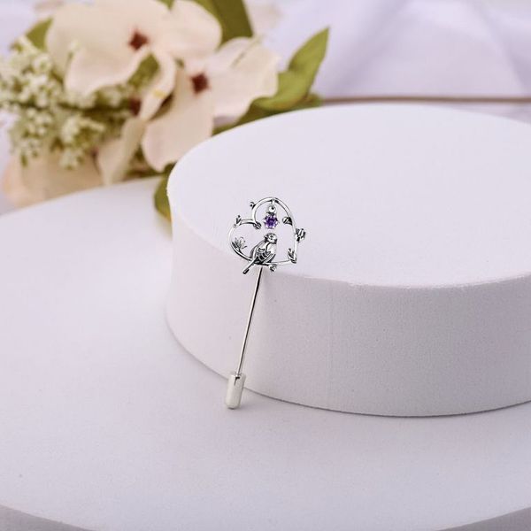 Брошь-игла серебряная Соловейко Amethyst 925 Zirkon 2533969075 фото