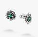 Сережки пусети Соняшник Emerald срібні 925 Zirkon 2508339943 фото 1