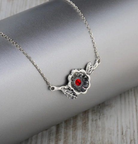 Колье серебряное с цветком Калачики 925 40см+5см 195-S08-5182-1k фото