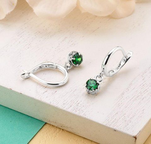 Серьги серебряные с подвесками Цефеида Emerald 925 Zirkon 2749348257 фото