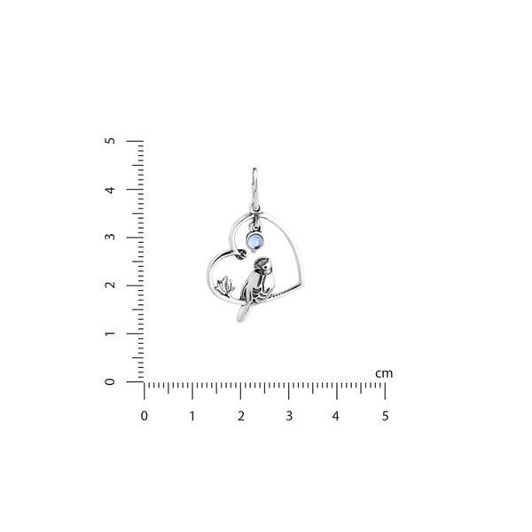 Кулон серебряный с птицей и голубым камнем Соловейко Light Sapphire 925 220-S17-5204p фото