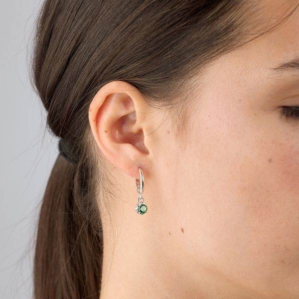Серьги серебряные с подвесками Цефеида Emerald 925 Zirkon 2749348257 фото