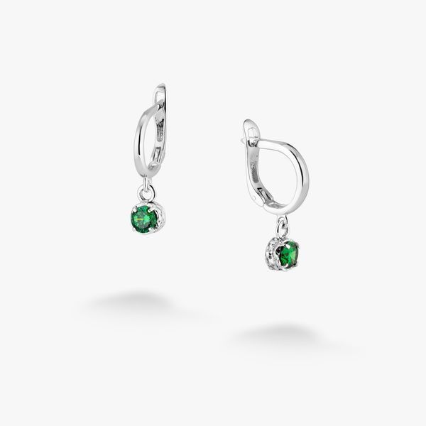 Серьги серебряные с подвесками Цефеида Emerald 925 Zirkon 2749348257 фото