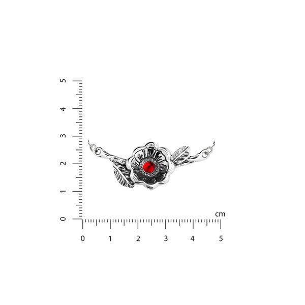 Колье серебряное с цветком Калачики 925 40см+5см 195-S08-5182-1k фото