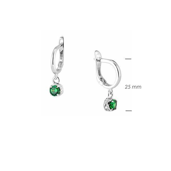 Серьги серебряные с подвесками Цефеида Emerald 925 Zirkon 2749348257 фото