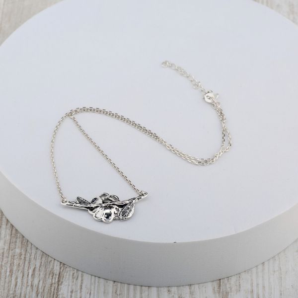 Колье серебряное с цветком Калачики 925 40см+5см 195-S08-5182-1k фото