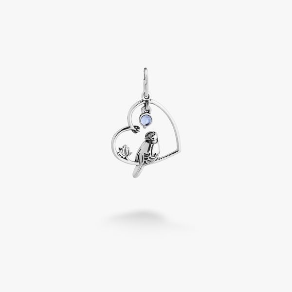 Кулон серебряный с птицей и голубым камнем Соловейко Light Sapphire 925 220-S17-5204p фото
