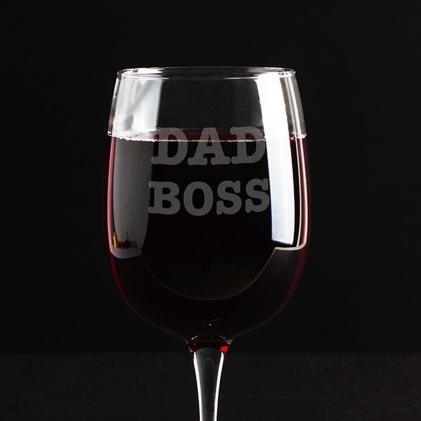 Келих для вина "Dad Boss", англійська, Крафтова коробка HK-st-28 фото
