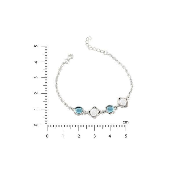 Браслет срібний ланцюговий Ліриди mix Aqua Bohemia 925 17 см+3 см 72-11103S006-5067_1br фото