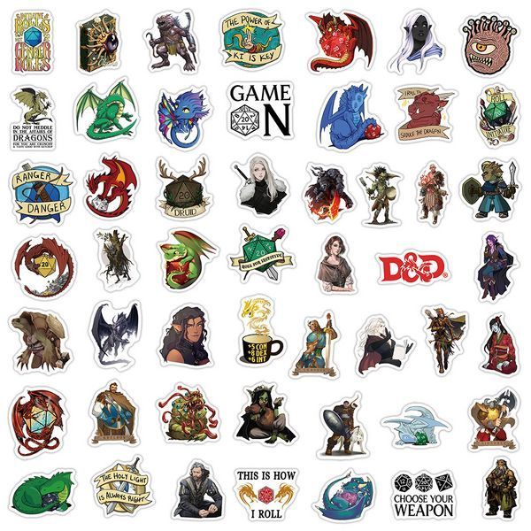Стикерпак Набор наклеек GeekLand DnD Подземелье и драконы Dungeons&Dragons 50 штук 2881874322 фото