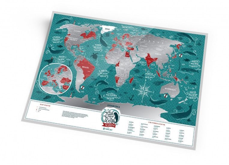 Скретч-мапа світу Travel Maps Marine World 2276649025 фото