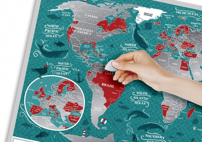 Скретч-мапа світу Travel Maps Marine World 2276649025 фото