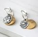 Серьги серебряные с монетами Афина gold 925 28-12404SG-5064s фото 1