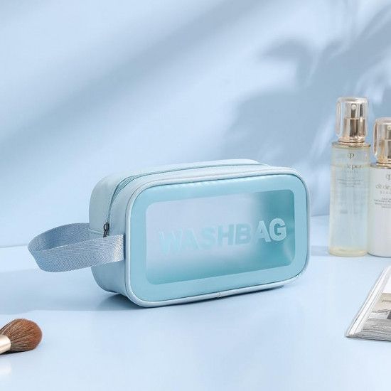 Прозрачная сумка-косметичка Washbag Blue 20см 2379288398 фото