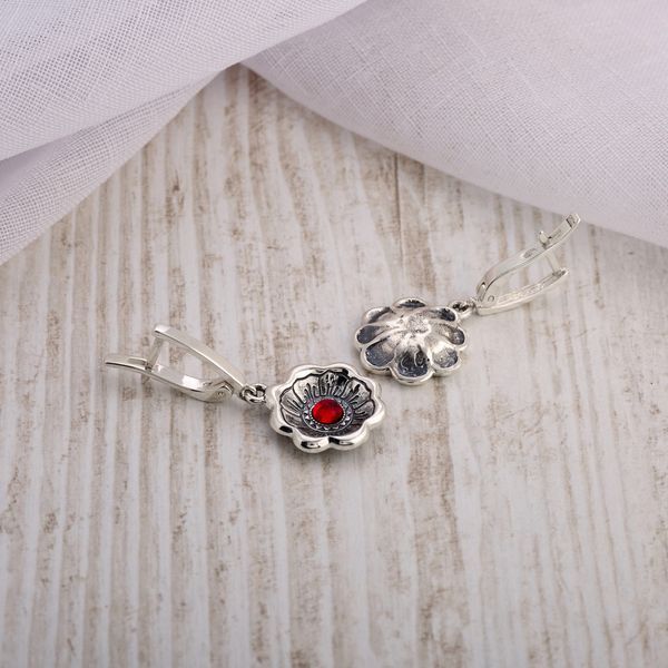 Сережки срібні з квітками Калачик 925 192-S08-5184s фото