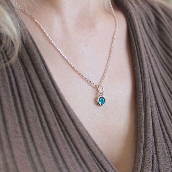 Кулон серебряный 925 Цефеида dark aquamarine 42-11105S05-5078p фото