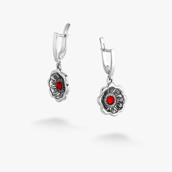 Сережки срібні з квітками Калачик 925 192-S08-5184s фото