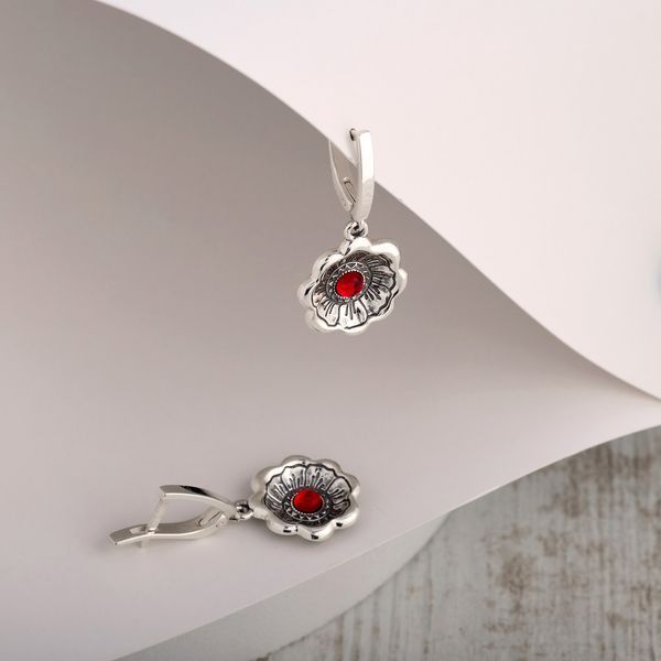 Сережки срібні з квітками Калачик 925 192-S08-5184s фото