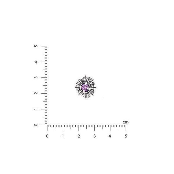 Брошь серебряная значок Подсолнух Amethyst 925 Zirkon 263-S23-5289b фото