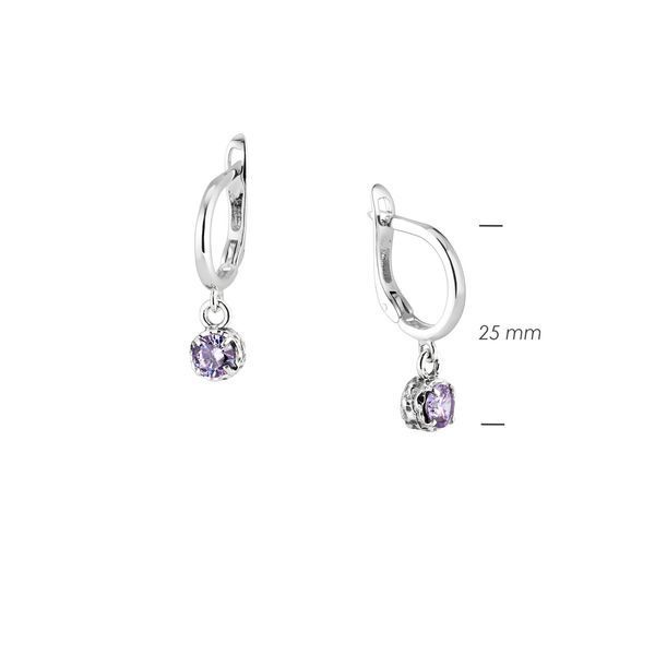 Сережки срібні з підвісками Цефеїда Lavender 925 Zirkon 2749348258 фото