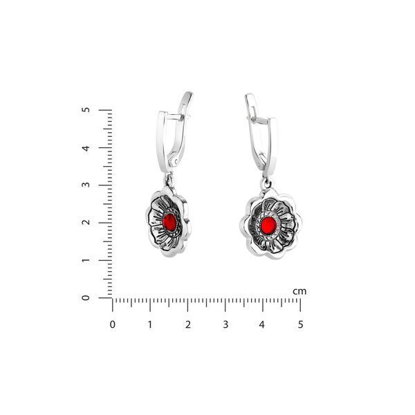 Сережки срібні з квітками Калачик 925 192-S08-5184s фото