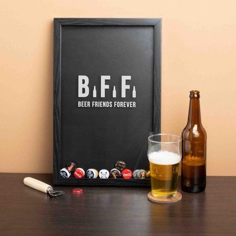 Рамка-копилка для пивных крышек "Beer Friends Forever", black-black, black-black, англійська BD-beer-06 фото