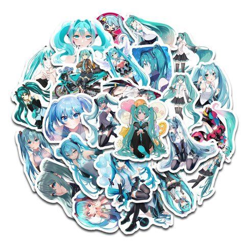 Стікерпак Набір наклейок GeekLand Міку Хацуне Hatsune Miku 45 штук SP GI HM 01 SP GI HM 01 фото