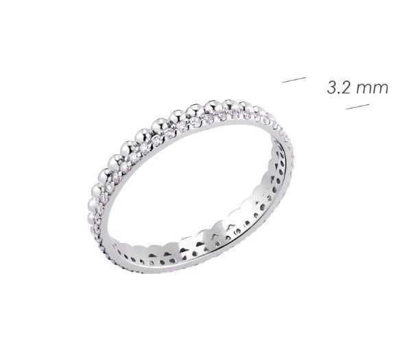 Кольцо серебряное с фианитами Гламур 925 Rhodium 18 размер 2564746422 фото
