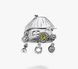 Брошка срібна з хризолітом Хатка Mini Chrysolite 925 Сонях 237-S21-0229b фото 1