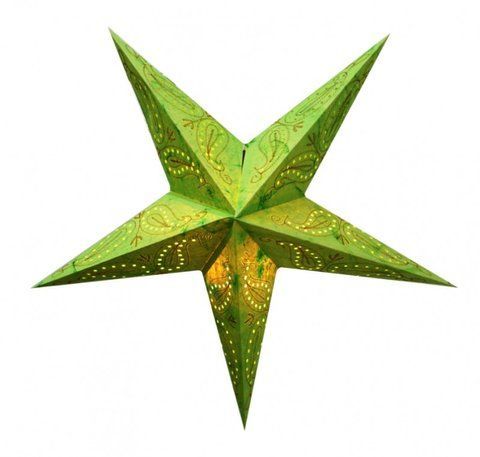 Светильник Звезда картонная 5 лучей GREEN PAISLEY EMBD. 2504018961 фото