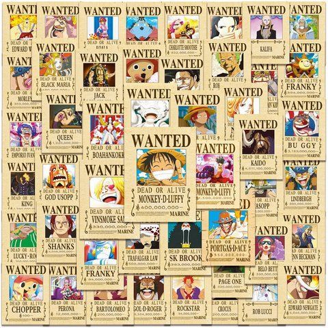 Стікерпак Набір наклейок GeekLand Ван Пис One Piece листівки розшуку wanted poster 50 штук 2881874325 фото