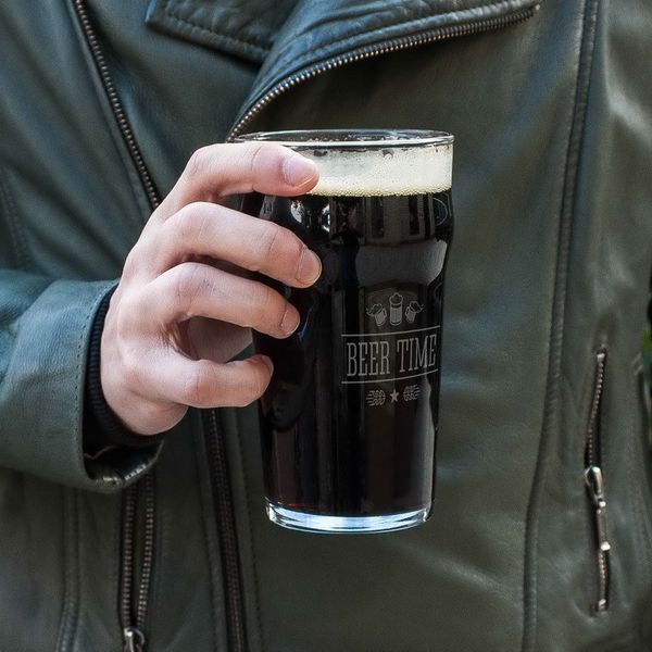 Келих для пива "Beer time", англійська, Крафтова коробка BD-BP-03 фото