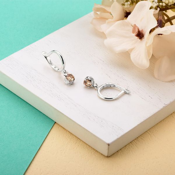 Серьги серебряные с подвесками Цефеида Shampan 925 Zirkon 2749348260 фото