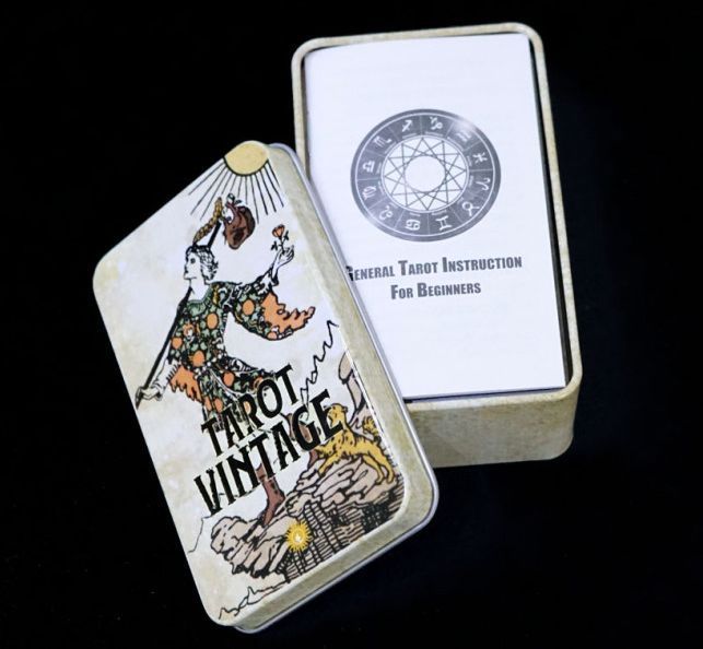 Карти Вінтажне Таро Вейта Tarot Vintage в металевій коробці 2515654128 фото