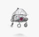Брошка срібна з рубіном та підвісками Хатка Mini Ruby 925 Сонях 237-S22-0229b фото 1