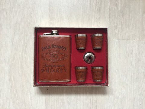 Подарочный набор фляга со стопками Jack Daniels brown 122386 фото