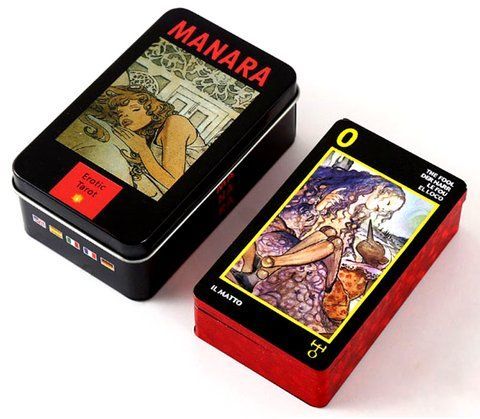 Карти Таро Манара Manara The Erotic Tarot у металевій коробці 2515654129 фото