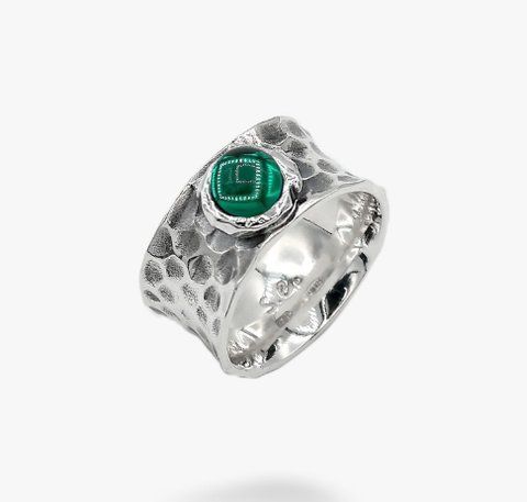 Кільце срібне із зеленим каменем Цефеїду emerald 6мм 925 18 розмір 136-11102S04-5073k фото