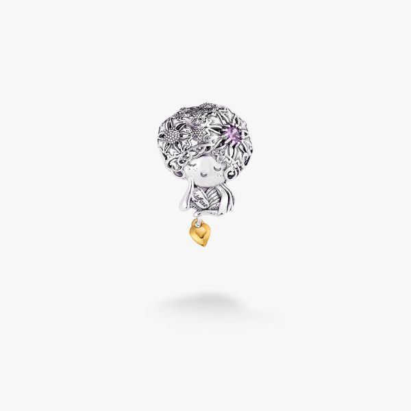 Кулон серебряный с позолоченой подвеской в форме сердца Пани-Краса Amethyst 925 Zirkon 284-SG-5269p фото