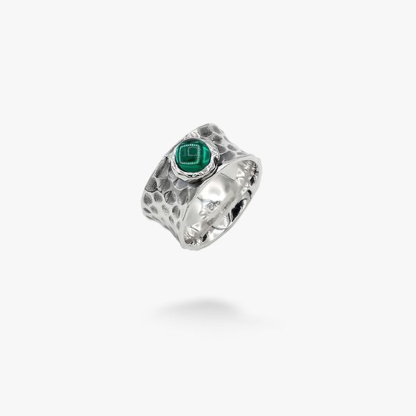 Кольцо серебряное с зеленым камнем Цефеида emerald 6мм 925 18 размер 136-11102S04-5073k фото