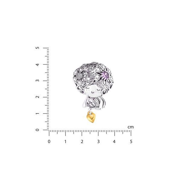 Кулон серебряный с позолоченой подвеской в форме сердца Пани-Краса Amethyst 925 Zirkon 284-SG-5269p фото