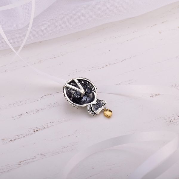 Кулон серебряный с позолоченой подвеской в форме сердца Пани-Краса Amethyst 925 Zirkon 284-SG-5269p фото