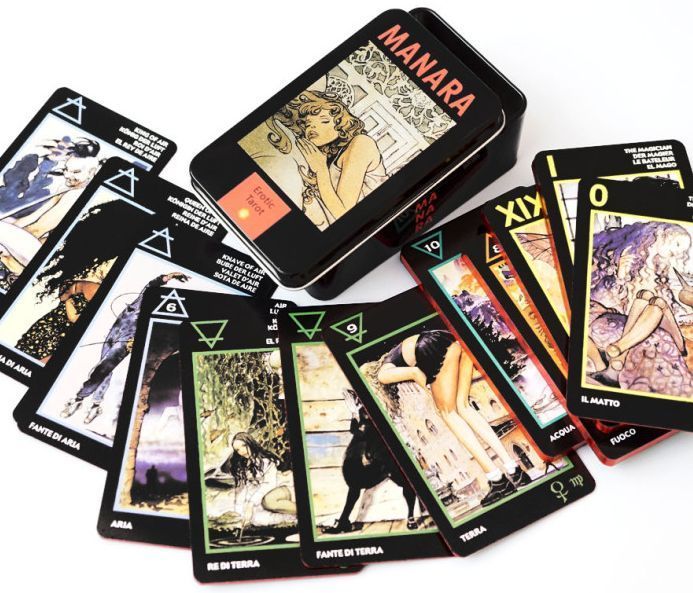 Карты Таро Манара Manara The Erotic Tarot в металлический коробке 2515654129 фото