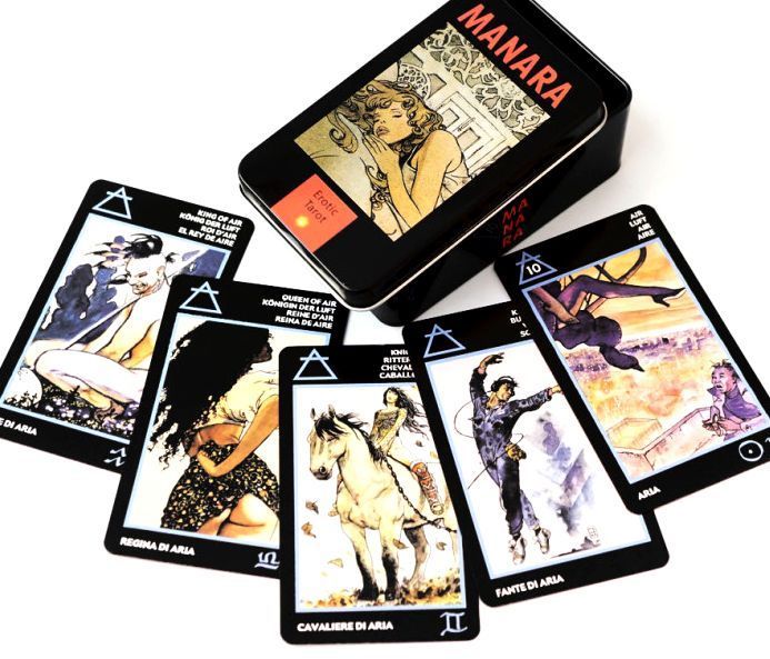 Карты Таро Манара Manara The Erotic Tarot в металлический коробке 2515654129 фото