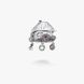 Брошка срібна з підвісками та аметистом Хатка Mini Amethyst 925 Сонях 237-S23-0229b фото 4