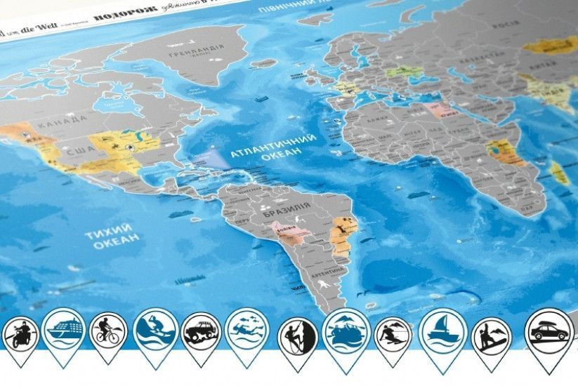 Скретч-карта Discovery Maps World українською мовою 2426071269 фото